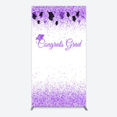 Aperturee - Aperturee Purple Glitter Bachelor Map Congrats Grad Rectangle Backdrop